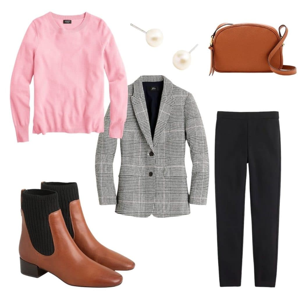 casual preppy outfit with blazer