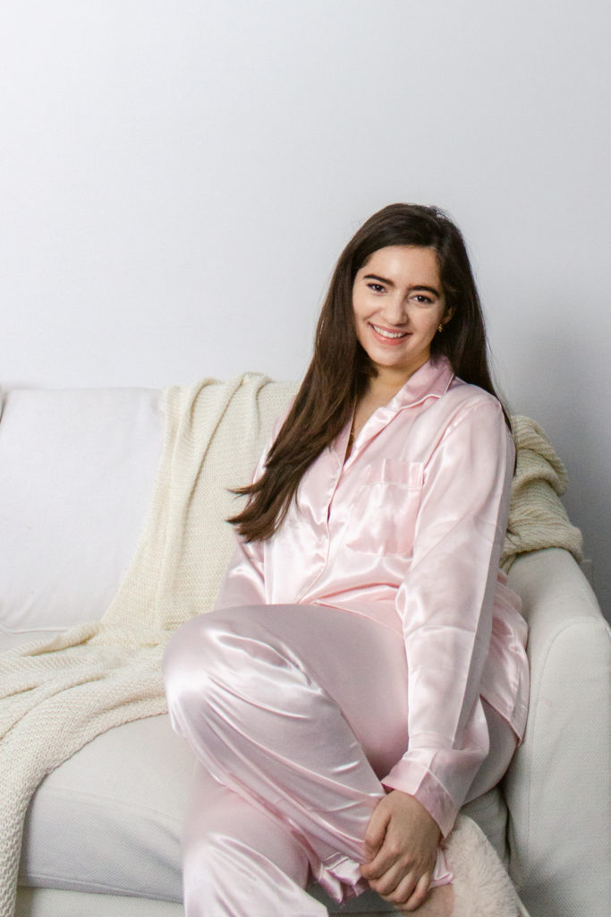 silky pink pajamas